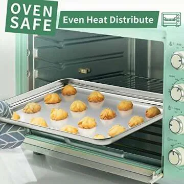 Non-Toxic Stainless Steel Baking Sheets Set of 2