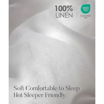 DAPU 100% Linen Duvet Cover Set King Size Soft Breathable