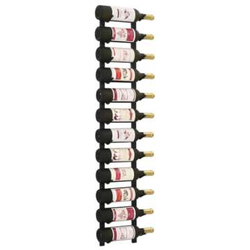 vidaXL 12-Bottle Wall Mounted Wine Rack - Durable Powder-Coated Iron, Stylish Storage Solution, Mode...