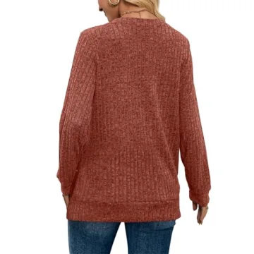 Trendy SAMPEEL Women's V Neck Long Sleeve Sweaters
