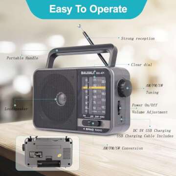 Compact Portable AM/FM Radio - Perfect for All Ages