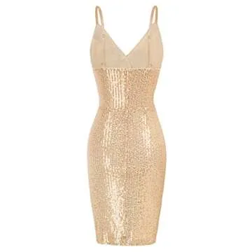 Stunning Grace Karin Women's Sequin Cocktail Dress - Adjustable Spaghetti Strap, Perfect for Parties...