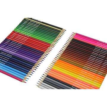 GLTECK Everyday Essentials Premium Colored Pencils - Set of 72 Individual Colors with Roll up Pouch Canvas Pen Bag (72-Color)