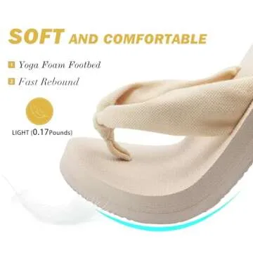 KuaiLu Women’s Comfortable Flip Flops with Arch Support