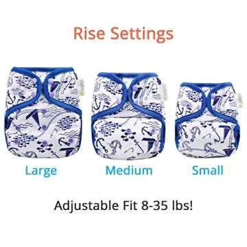 OsoCozy One Size Cloth Diaper Covers - Adjustable Snap Fit & Double Leg Gussets for Baby Boys & Girl...