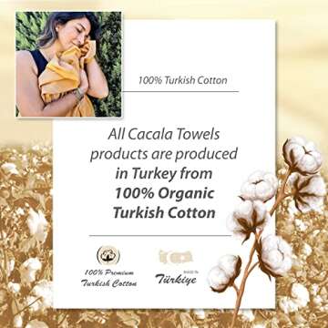 Cacala Lightweight and Thin Turkish Beach Towel 100% Cotton Sand-Free and Quick-Drying Goodness Perfect as an Extra Large Travel Towel, Beach Accessory, or Gift for Beach Lovers, 37 x 70