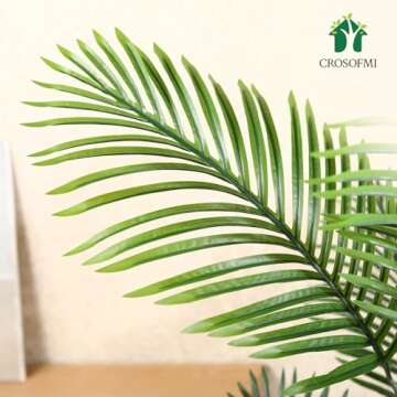 CROSOFMI Artificial Areca Palm Tree 4.5Ft Fake Tropical Palm Plant,Perfect Faux Dypsis Lutescens Pla...