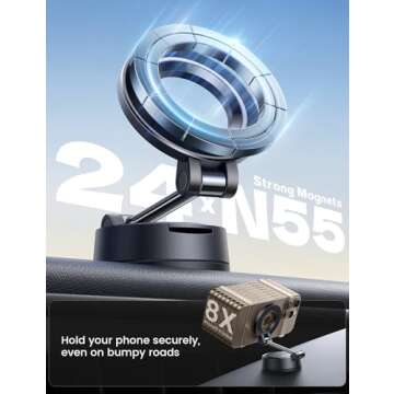 Lamicall MagSafe Car Mount with 70LBS Suction Power