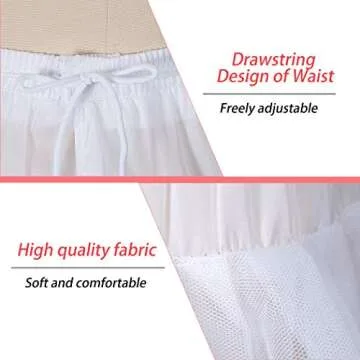 Petticoats for Women Hoopless Petticoat Crinoline Underskirt Skirt 4 Layers Floor Length Ball Gown Slips for Wedding Dress