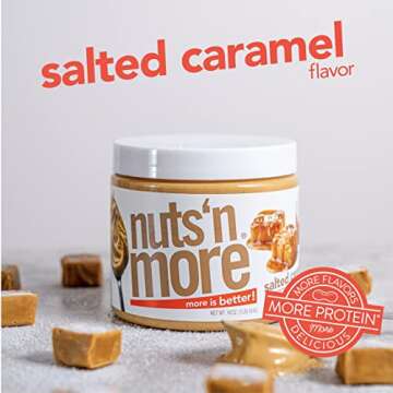 Nuts ‘N More Salted Caramel Peanut Butter Spread - High Protein, Low Carb, Low Sugar, Gluten Free,...