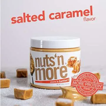 Nuts ‘N More Salted Caramel Peanut Butter Spread - High Protein, Low Carb, Low Sugar, Gluten Free,...