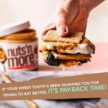 Nuts ‘N More Salted Caramel Peanut Butter Spread - High Protein, Low Carb, Low Sugar, Gluten Free, Non-GMO, All-Natural Nut Butter Snack (15oz Jar)