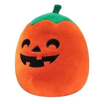 Squishmallows Original 8-Inch Paige The Pumpkin - Official Jazwares Plush - Collectible Soft & Squishy Stuffed Animal Toy - Add to Your Squad - Gift for Kids, Girls & Boys