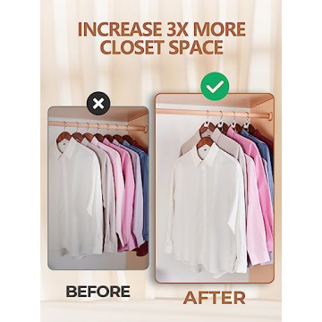 Space Saving Hanger Hooks by HOUSEDAY - 20 Pack