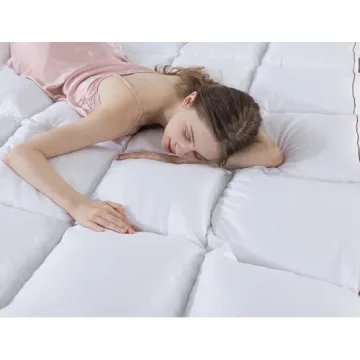 WhatsBedding 3 Inch Memory Foam Mattress Topper Queen Size Plus Thicked Down Alternative-Lined, 1700GSM Fluffy Shredded Memory Foam Filled Pillow Top, 4 Anchor Elastic Bands, Anti-Slip Bottom, 60x80in