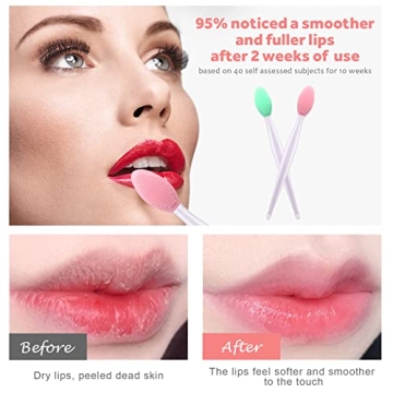 Double-Sided Silicone Lip Brush for Smooth, Healthy Lips
