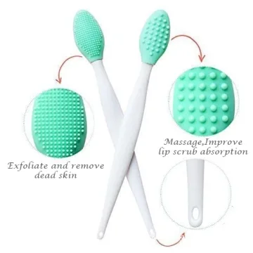 Double-Sided Silicone Lip Brush for Smooth, Healthy Lips