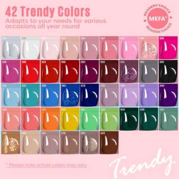 MEFA 60 Pcs Gel Nail Polish Kit with U V Light, 42 Colors All Seasons Collection Easter Colorful Gel...