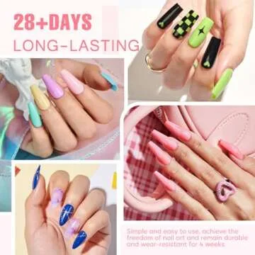 MEFA 60 Pcs Gel Nail Polish Kit with U V Light, 42 Colors All Seasons Collection Easter Colorful Gel Polish Essential Set with 5 Psc Matte/Glossy Base Top Coat, Cuticle Remover, Salon Gifts for Women