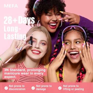 MEFA 60 Pcs Gel Nail Polish Kit with U V Light, 42 Colors All Seasons Collection Easter Colorful Gel Polish Essential Set with 5 Psc Matte/Glossy Base Top Coat, Cuticle Remover, Salon Gifts for Women