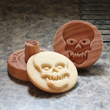 Fun Food Tools Wood Cookie Stamp - 2.5 Inch (Skull CS-023)