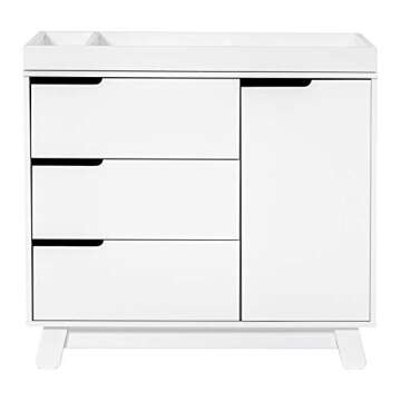 Babyletto Hudson 3-Drawer Changer Dresser with Removable Changing Tray in White, Greenguard Gold Certified