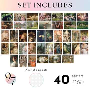 97 Decor Victorian Wall Art - 40 Pcs Vintage Art Prints, Victorian Pictures, Coquette French Paintin...