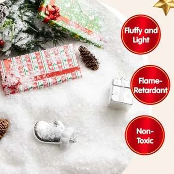 JOYIN 12oz Fake Snow Decoration Xmas Artificial Snow, 320g Plastic Fake Snowflakes for Christmas Tree Decoration Holiday Decor and Winter Displays