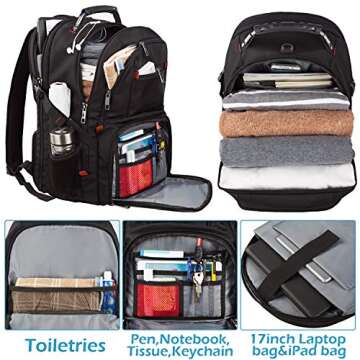 Jiefeike Travel Laptop Backpack,Extra Large Capacity TSA Friendly Anti Theft Backpacks with USB Char...