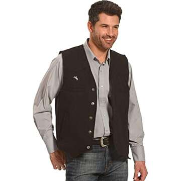 Wyoming Traders Men's Regular Wyoming Wool Vest, Black, Large