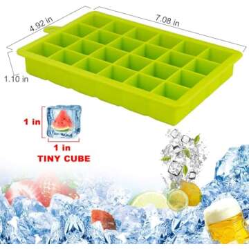 Morfone Silicone Ice Cube Trays 3 Pack with Removable Lid Easy-Release Flexible Ice Molds 24 Cubes per Tray for Cocktail, Whiskey, Baby Food, Chocolate, BPA Free