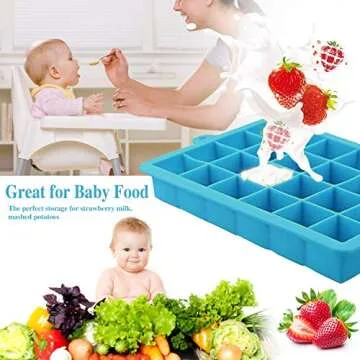 Morfone Silicone Ice Cube Trays 3 Pack with Removable Lid Easy-Release Flexible Ice Molds 24 Cubes per Tray for Cocktail, Whiskey, Baby Food, Chocolate, BPA Free