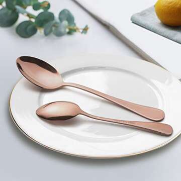 LIANYU Copper Silverware Flatware Set for 4 - Elegant & Durable