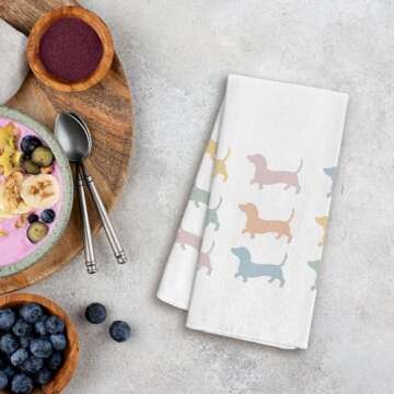 WFSM Wiener Dog Gifts Kitchen Towels - Dog Hand Towels, Wiener Dog Gifts Tea Towels, Dachshund Gifts...