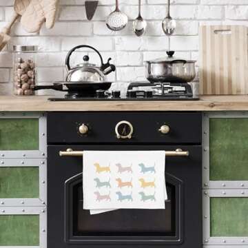 WFSM Wiener Dog Gifts Kitchen Towels - Dog Hand Towels, Wiener Dog Gifts Tea Towels, Dachshund Gifts, Dachshund Gifts for Women, Dachshund Decor, Dog Mom Gifts Kitchen Towels, 16×24 Inches