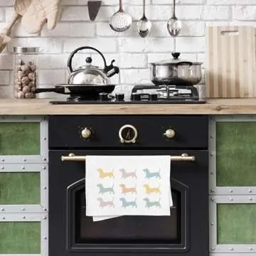 WFSM Wiener Dog Gifts Kitchen Towels - Dog Hand Towels, Wiener Dog Gifts Tea Towels, Dachshund Gifts, Dachshund Gifts for Women, Dachshund Decor, Dog Mom Gifts Kitchen Towels, 16×24 Inches