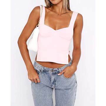 Sleek BAIGRAM Women’s Sexy Pleated Crop Top for Summer
