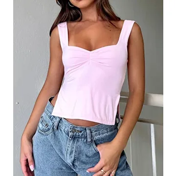Sleek BAIGRAM Women’s Sexy Pleated Crop Top for Summer