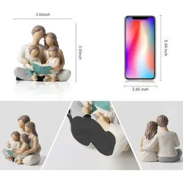 Family Reading Book Figurines - Hand-Painted Gifts