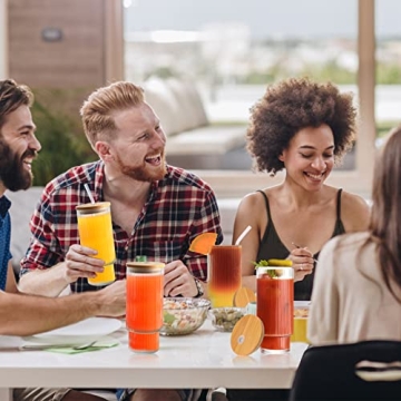 Vozoka Ribbed Glasses Set with Lids and Straws