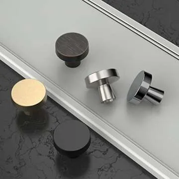 Asidrama 10 Pack Premium Brushed Brass Kitchen Cabinet Knobs for Modern Homes