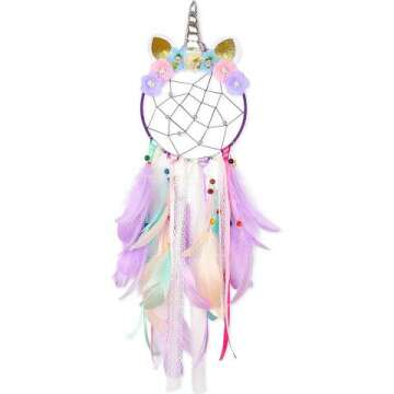 Unicorn Dream Catcher for Kids - Colorful Wall Decor
