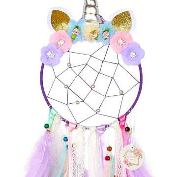 Unicorn Dream Catcher for Kids - Colorful Wall Decor