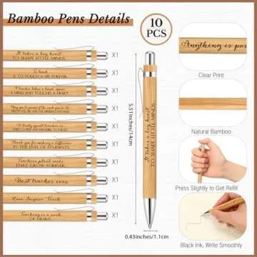 Glenmal 10 Sets Teacher Appreciation Gift Bulk Spiral Notebook Thank You Gift for Women Teachers from Students Inspirational Journal with Bamboo Pens for Valentine's Day 100 Days of School Gift