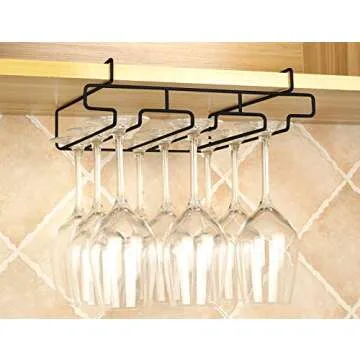 Bafvt Wine Glass Holder - Stylish 304 Stainless Steel Stemware Rack
