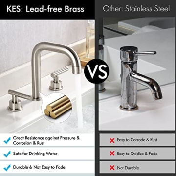 KES Modern Brass Bathroom Faucet Brushed Nickel Finish