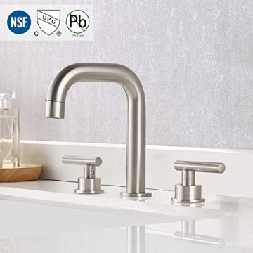 KES Modern Brass Bathroom Faucet Brushed Nickel Finish