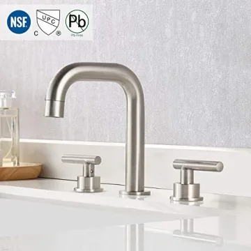 KES Modern Brass Bathroom Faucet Brushed Nickel Finish