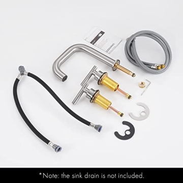 KES Modern Brass Bathroom Faucet Brushed Nickel Finish