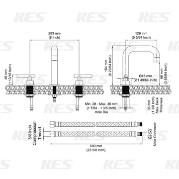 KES Modern Brass Bathroom Faucet Brushed Nickel Finish